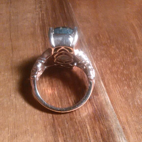 Matrix Silver Shungite 14K Rose Gold Over Copper Ring (Size 8) - Picture 8 of 10